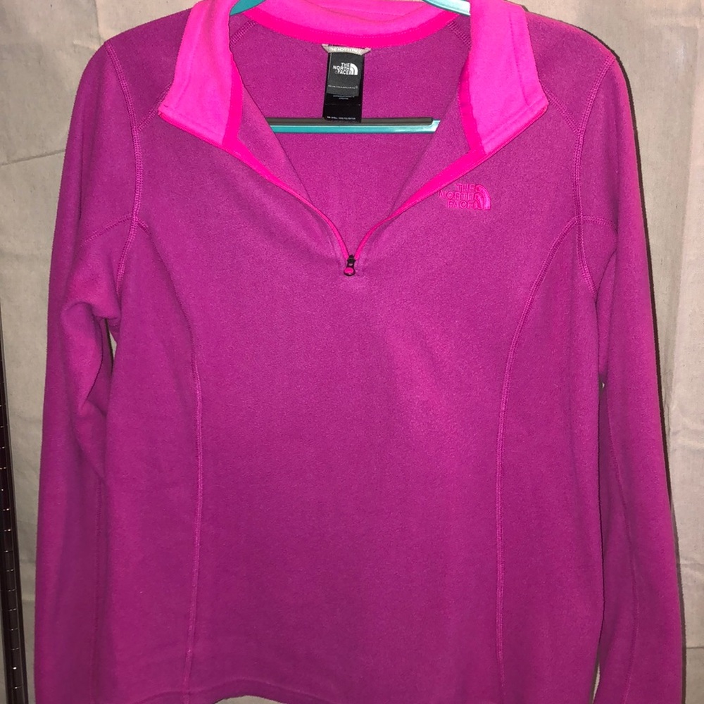Pink fleece North Face pullover